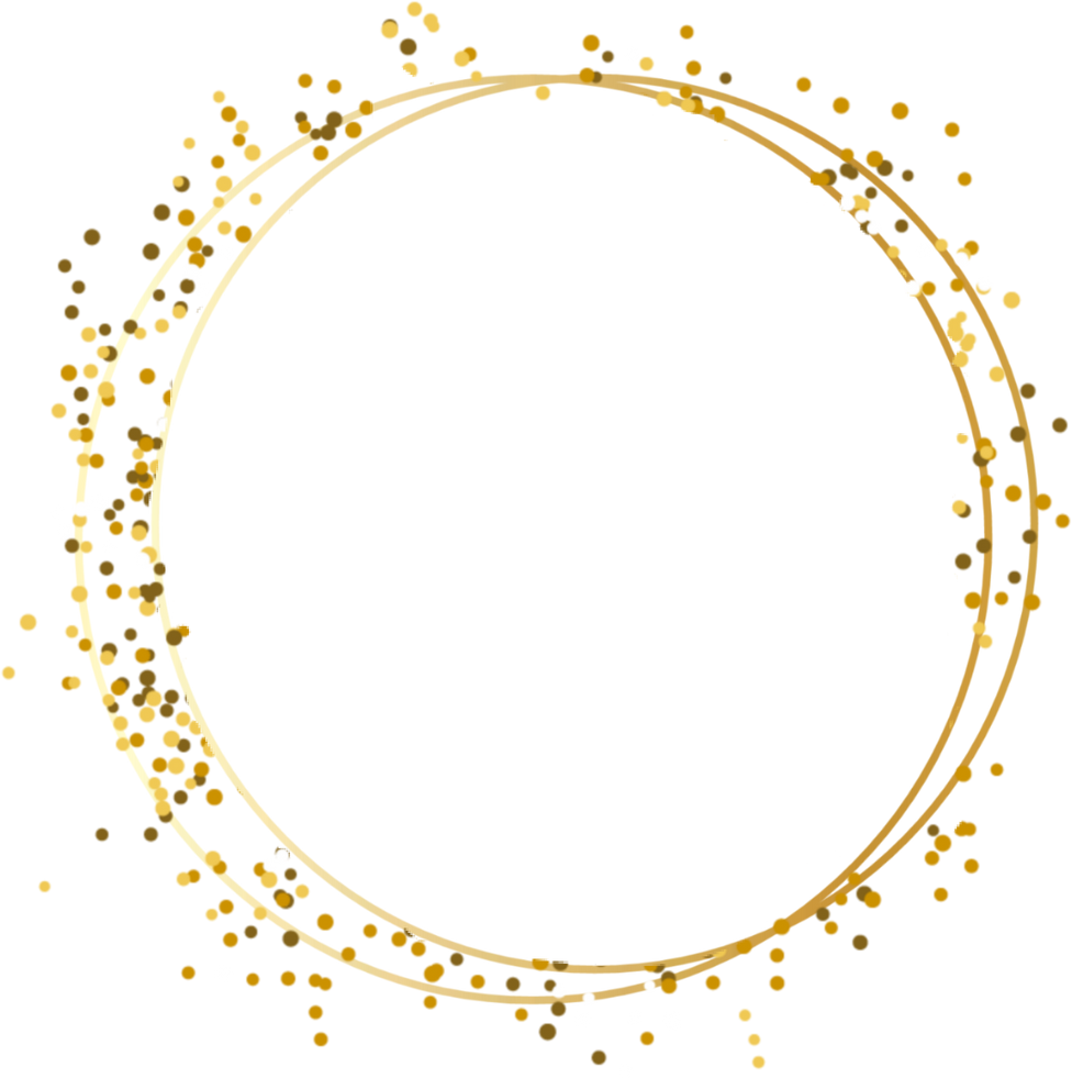 Sparkling Gold Circle Frame