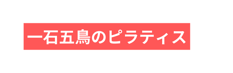 一石五鳥のピラティス