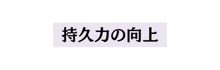 持久力の向上